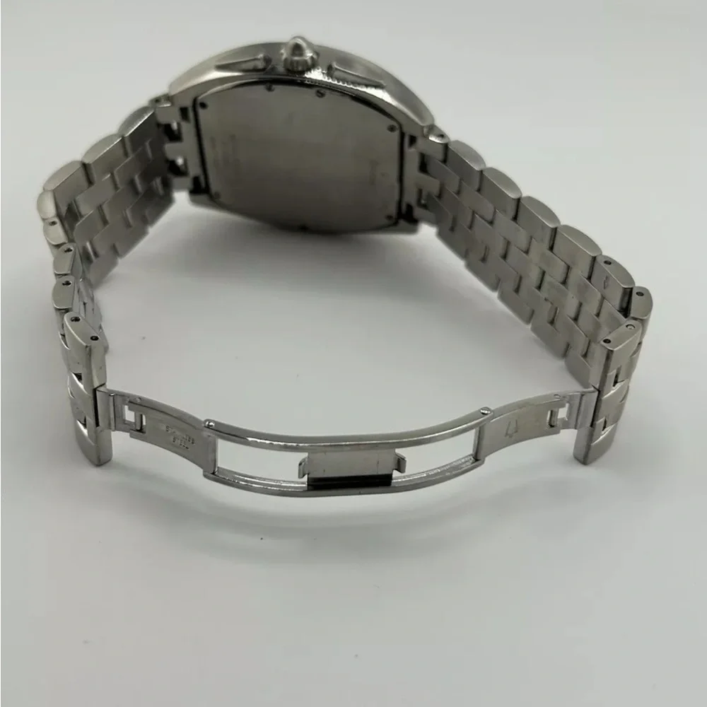Bulova 96C148 Classic Day-Date Silver Tone Stainless Steel Men's Watch #174 work
